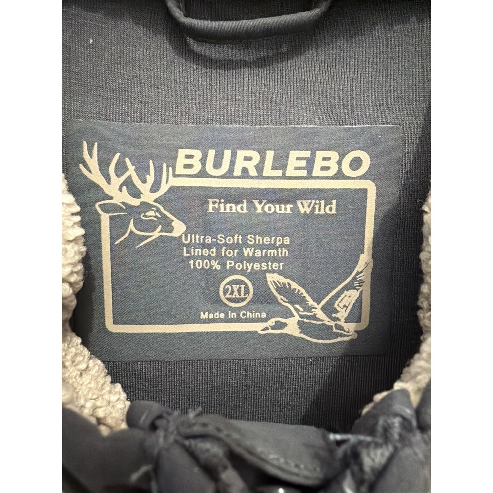 BURLEBO Men's XXL Sherpa Vest Alpine Camo Find Your Wild Full Zip Lined Hunting - Picture 6 of 9